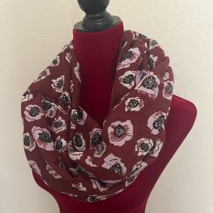 Loft Maroon Flower Scarf
